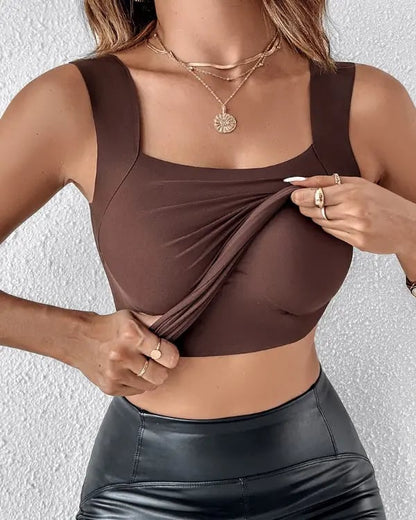 U Neck Shapewear Built-in Bra Tank